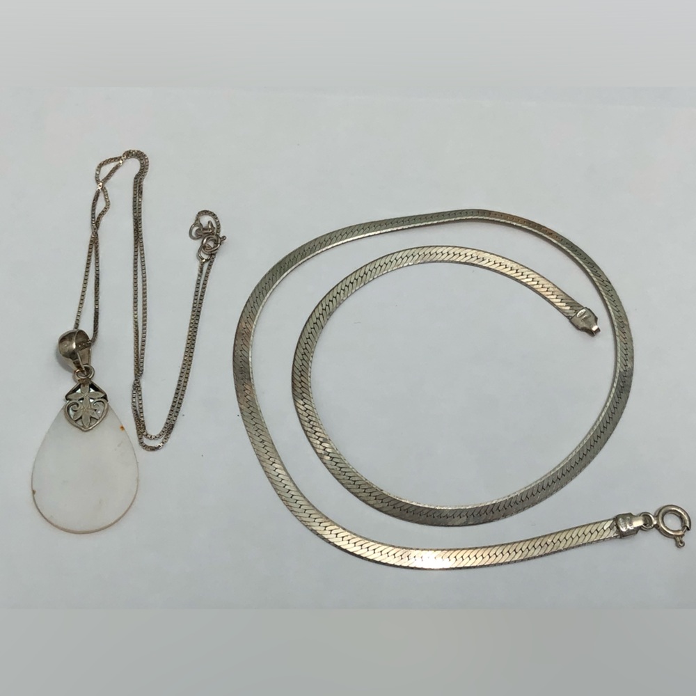 Sterling silver Lot Of  2 Necklaces Jewelry